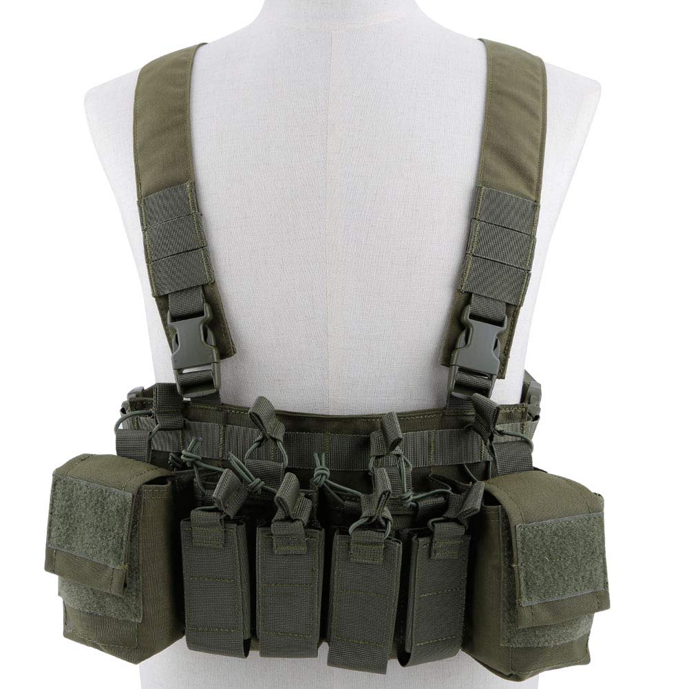 XUE Taktische Weste Chest Rig für Softair Paintball mit 5,56 9mm Magazine Taschen für Airsoft Armee Polizei Militär Jagd Tarnung