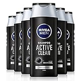 NIVEA MEN Active Clean Shampoo, 250 ml, 6 Stück