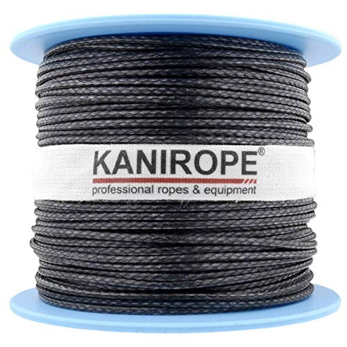 Kanirope® Dyneema Seil PRO 1mm 100m Schwarz 12-fach geflochten SK78 verstreckt beschichtet