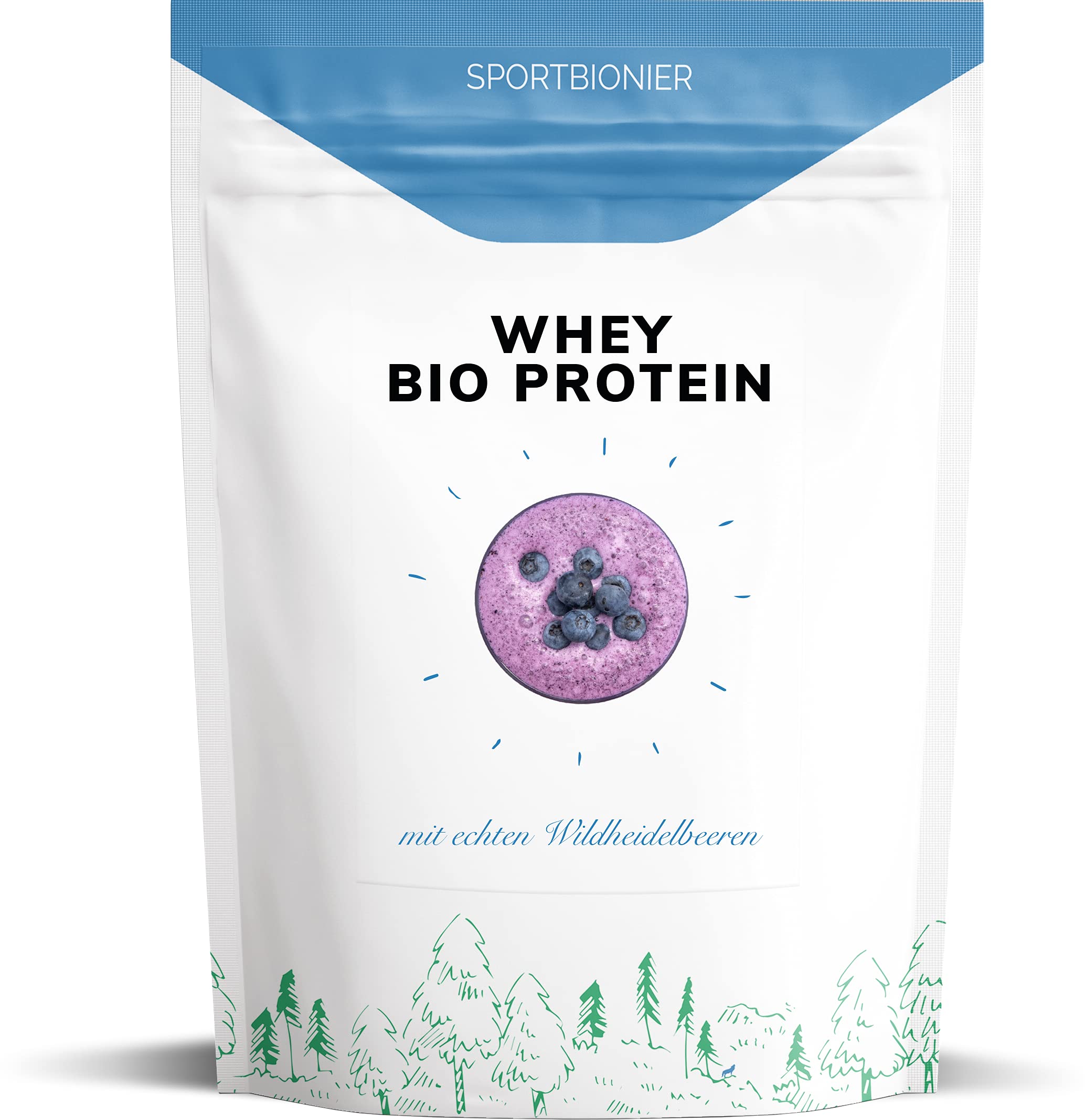 BIO WHEY Protein-Pulver Wildheidelbeere 500 g - 100% Natürlicher Eiweißshake nur 2 Zutaten & ohne Zusatzstoffe – Hochwertiges Eiweißpulver aus Bio-Milch - Hergestellt in Österreich