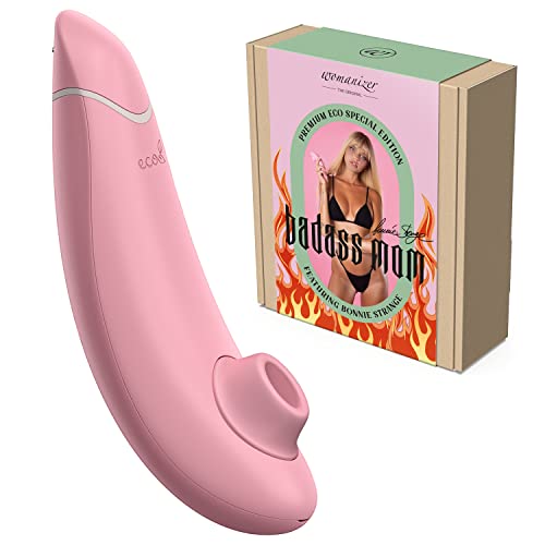 Womanizer Premium Eco by Bonnie Strange Auflege-Vibrator für Sie inklusive Gleitgel, Smart Sex-Toy aus ökologisch abbaubarem Material, Klitoris-Sauger mit 12 Intensitätsstufen (Rose)