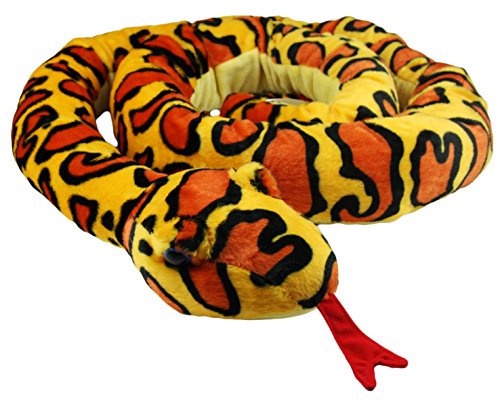My-goodbuy24 XXL Schlange super weich 254 cm Plüschtier Kuscheltier Stofftier Plüsch Boa Cobra Python Anakonda Spielzeug auch als Zugluftstopper geeignet - Gelb