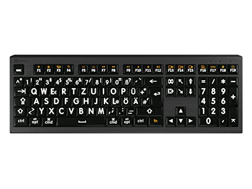 LogicKeyboard XL-Print Astra 2 White on Black DE (Mac)