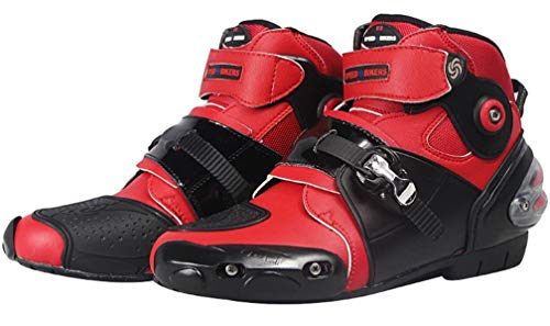 FULUOYIN Motorradstiefel Kurz Motorrad Schuhe Herren Kurzstiefel Sneaker Wasserabweisend mit Hartschalenprotektoren 40-46