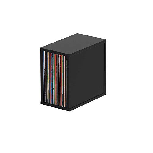 Glorious Record Box black 55 - bis zu 55 Platten im 12''-Format, problemlos stapelbar, schwarzes Shrink-Wrap Finish, schwarz