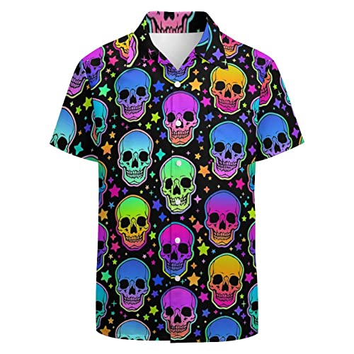 KYBATE Herren Casual Button Down Shirts Kurzarm Hawaiihemd für Männer Sommer Strand Shirts Lustige Party Shirts, Stil 5, XX-Large