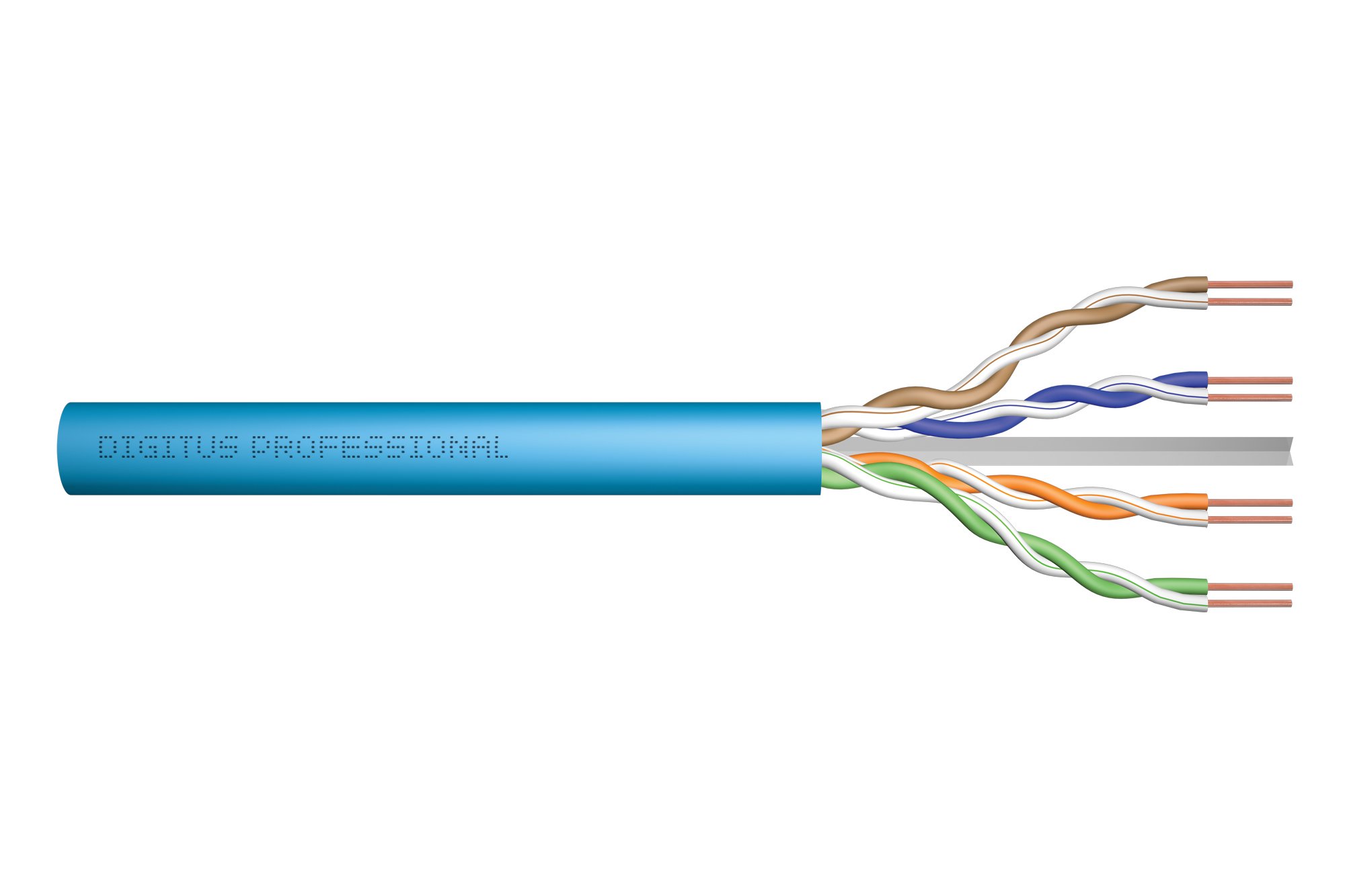 DIGITUS 305 m Cat 6A Netzwerkkabel - U-UTP Simplex - BauPVO Eca - LSZH Halogenfrei - 500 MHz Kupfer AWG 23/1 - PoE+ Kompatibel - LAN Kabel Verlegekabel Ethernet Kabel - Blau