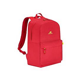 Rivacase 24 Liter Laptoprucksack Notebookrucksack mit versteckten Taschen moderner Rucksack für Schüller, Studenten und Reisende. 5562 Mestalla (Rot)