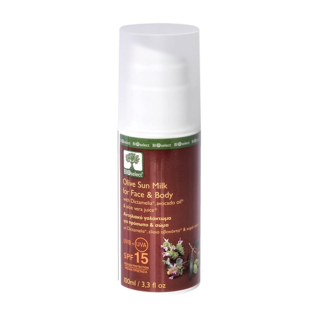 BIOselect Olive Sun Milk for Face and Body- Medium Protection SPF 15 (100ML) PN: 520030643103