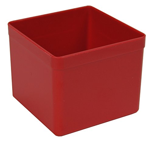 Sparpack (48 St.) Kunststoff-Einsatzkasten Sortierbox, rot, 54x54x45 mm (LxBxH), aus PS