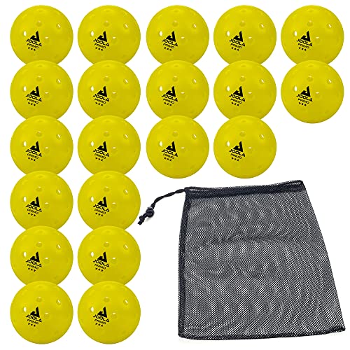 JOOLA Pickleball Primo Balls 3 Sterne hochwertige Outdoor und Indoor Spiel-Bälle mit USAPA Zertifizierung, 26 Gramm, 74 mm Durchmesser, gelb, 20 St.