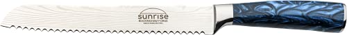 Rockingham Forge Brotmesser, Sunrise Kollektion, 20cm, 8 Zoll, Blauer Harzgriff, Klinge aus Rostfreiem Stahl, Edelstahl, Geschenkverpackung, RF-2111BL