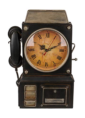 Out of the blue Schlüsselanhänger aus Metall, Telefon mit Uhr, Mehrfarbig, ca. 26 x 35,5 cm