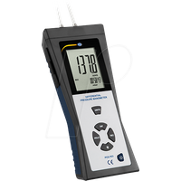 PCE Instruments Differenzdruckmessgerät PCE-P01 für den Messbereich von -140 bis +140 mbar, inklusive Software