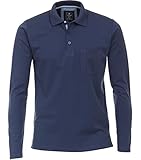 Redmond Polo-Shirt Langarm Uni nah 100 blau L