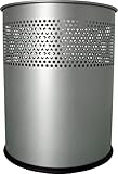 helit H2515799 - Papierkorb „the dot“ 15 Liter, silber mit Lochdekor, 1 Stück