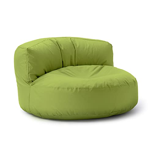 Lumaland Outdoor Sitzsack-Lounge, Rundes Sitzsack-Sofa für draußen, 320l Füllung, 90 x 50 cm, Grün