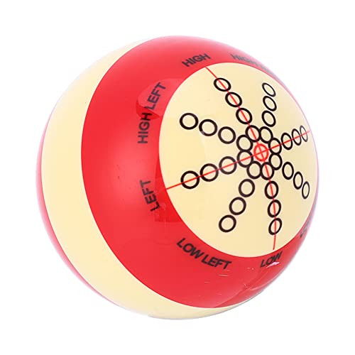 Junlucki Queueball Billard, 57,2mm Billardkugel Red Dot-Queueball aus Harz Billard-Trainingsbal Queue Pool Ball Snooker Übungshilfe Zubehör für English Snooker und Small American Ball