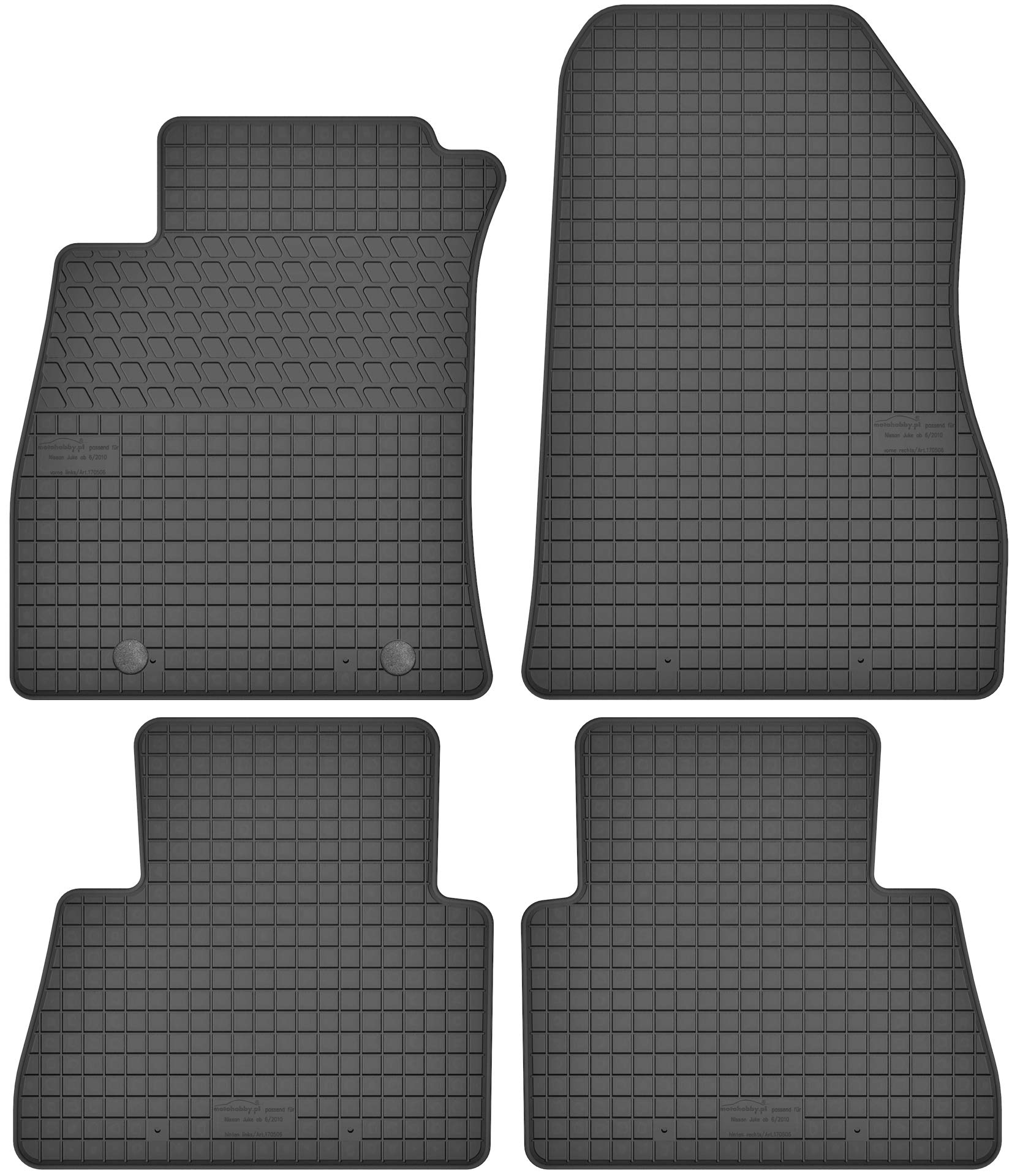 Gummimatten Gummi Fußmatten Satz für Nissan Juke (ab 2010) - Passgenau