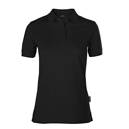 HRM Damen Luxury Polo, schwarz, Gr. S I Premium Polo-Shirt Damen aus 100% Baumwolle I Basic Polohemd bis 60°C farbecht waschbar I Hochwertige & nachhaltige Damen-Oberteile