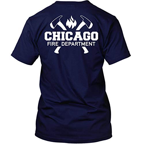 Chicago Fire Dept. - T-Shirt mit Logo und Axt-Motiv (S, Navy)