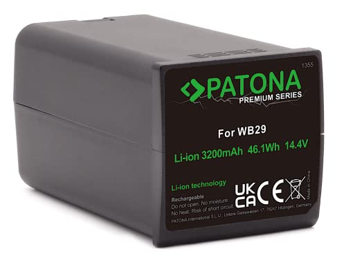 PATONA Premium WB29 Akku (3200mAh LG Zellen) kompatibel mit Godox AD200 AD200 Pro AD300 Pro Flash