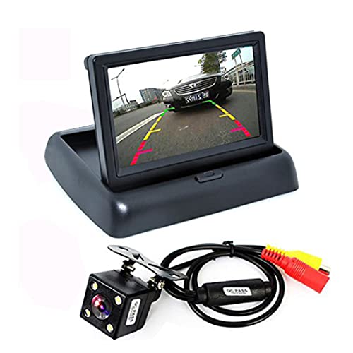 Auto Wayfeng® Auto Parken-Unterstützung Neue 4LED Nachtsicht-Auto CCD Rückfahrkamera mit 4,3-Zoll-Farb-LCD-Auto-Video Faltbare-Monitor-Kamera