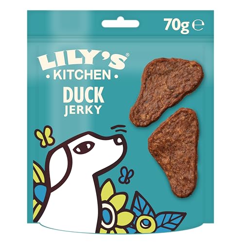 Lily’s Kitchen Leckerchen für Hunde Duck Mini Jerky mit 80% Ente (8 x 70 g)
