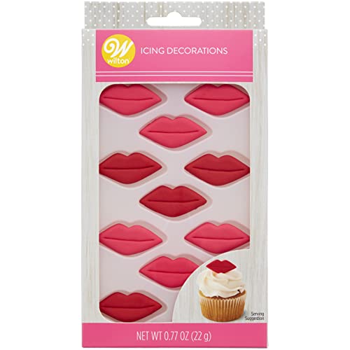 Wilton Royal Icing Decorations-Lips Red/Pink