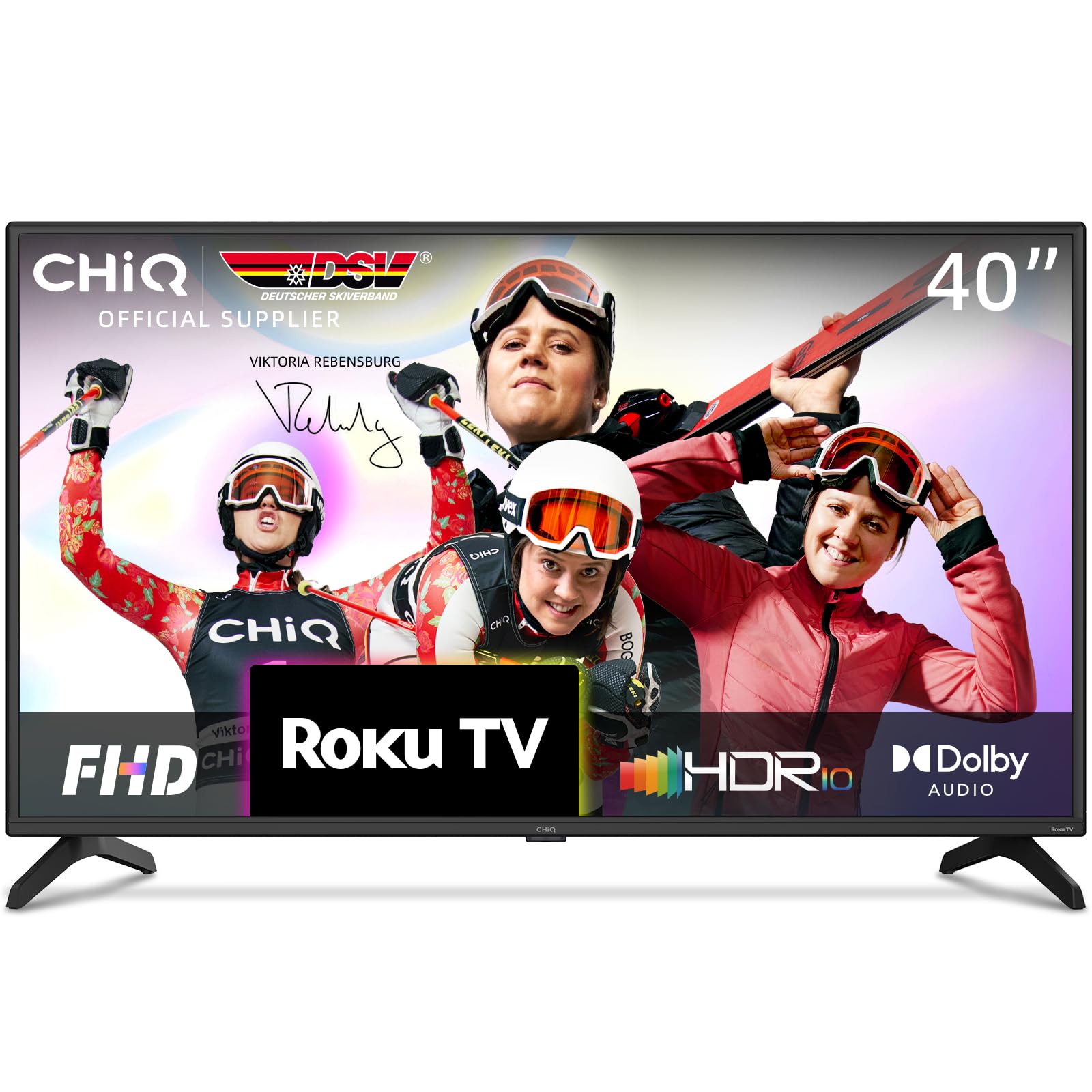 CHIQ L40G5N 40 Zoll Roku TV, FHD Smart TV, HDR10, Works with Alexa, DVB-T2/T/C/S/S2, Unterstützt Apple Air-Play, Google Assistant, Apple TV+, Prime Video, HDMI/USB, Neu 2023