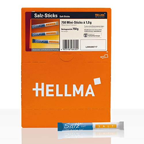 Hellma Salzsticks, Displaykarton, 750 Sticks à 1 g - 750St. - 2x