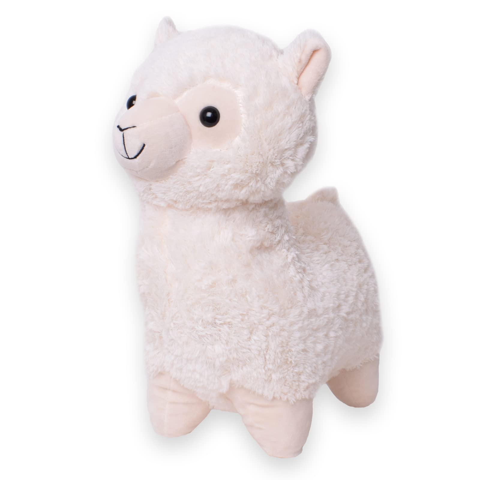 TE-Trend Alpaka Kuscheltier Plüschtier Lama Stofftier Süßes Alpaca Geschenk Mädchen Spielzeug Höhe 42cm Creme Weiß