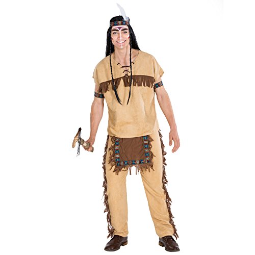 TecTake dressforfun Herrenkostüm Indianer | Kostüm + Haarband und Armband | Häutpling Indianerin Verkleidung (S | Nr. 300604)