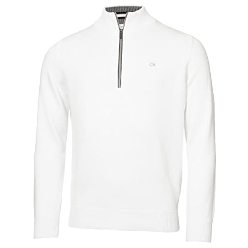 Calvin Klein Herren Newport Half Zip Golf-T-Shirt, weiß, XX-Large