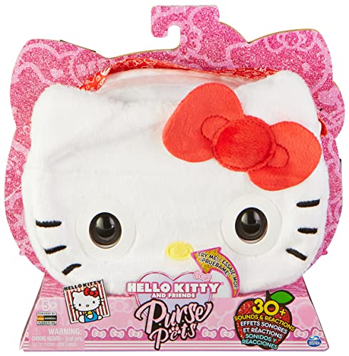 Purse Pets 6065146, Sanrio Friends, Hello Kitty Interactive Pet Toy Handbag with Over 30 Sounds and Reactions, Kids Toys for Girls