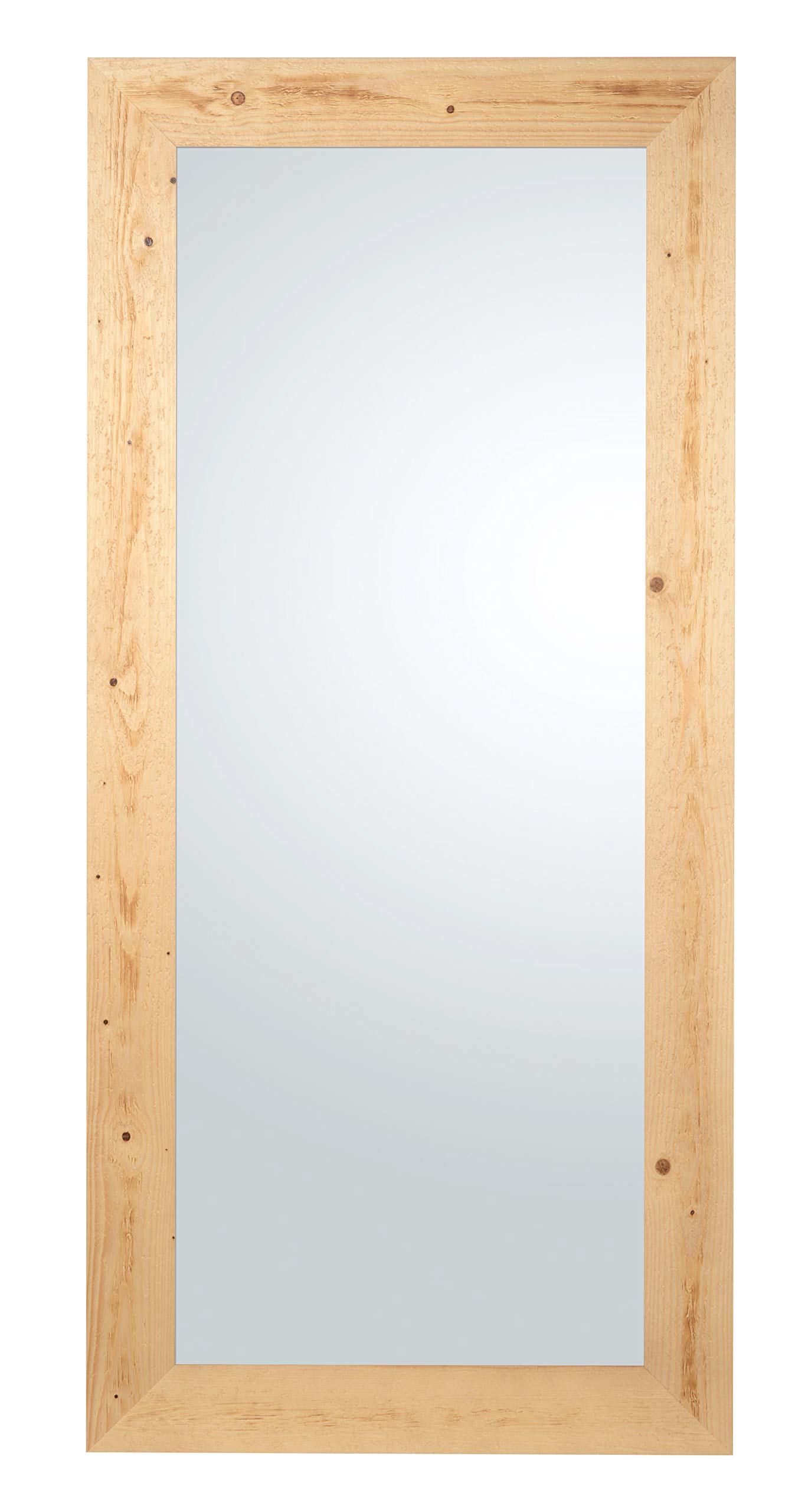 MO.WA Spiegel Wandspiegel Holzspiegel groß Ganzkörperspiegel 82x182, Spiegel groß, Wandspiegel Natur, Holz Flurspiegel, Garderobenspiegel Modern Rustikal