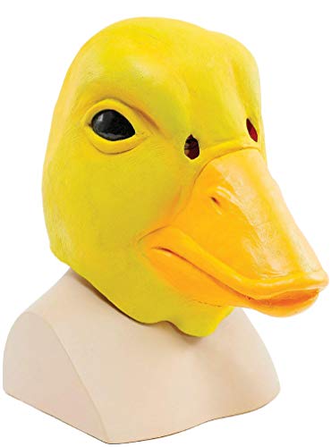 Fancy Me Erwachsene Damen Herren Rubber Das Gesicht Bedeckend Maske Animal Halloween Kostüm Kleid Outfit Zubehör - Gelb Ente