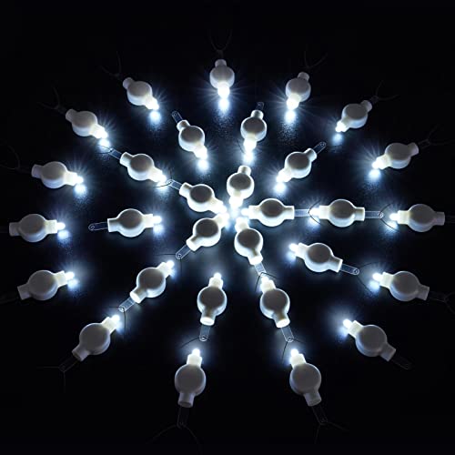 30 Stück Mini-LED-Laternenlichter, batteriebetriebene LED-Ballonlichter Laternenballonlichter Outdoor/Indoor Hängende Dekorationslichte (Weiß)