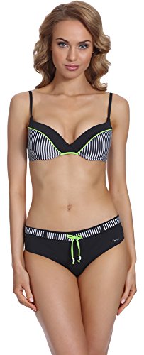 Feba Damen Push Up Bikini mit Shorts 1N61 (Muster-46DK, Cup 75 C/Unterteil 38)