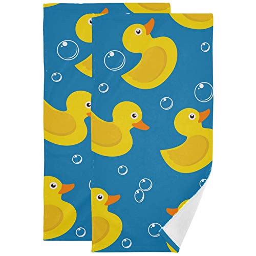 Handtuch, 2 Pakcs – gelbe Gummienten-Handtücher, 71,1 x 35,6 cm, Fingerspitzen-Handtuch, Badetuch, Küchentuch, ultraweich, sehr saugfähig