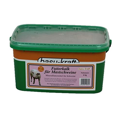 BASU Futterkalk für Mastschweine - Mineralfutter für die bedarfsgerechte Versorgung mit Mengen- und Spurenelementen sowie Vitaminen - 6 kg im Eimer