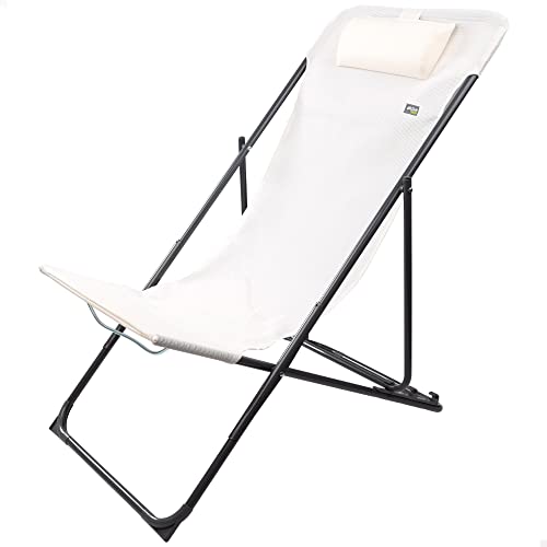 AKTIVE 61101 Klapp-und Liegestuhl, Metall Textilene, Weiß