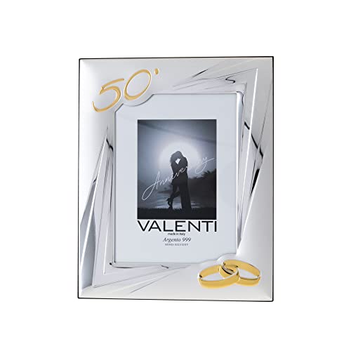 VALENTI & CO. - Silberrahmen 13x18 cm goldene Hochzeit - 50 Jahre Ehe oder für das Fünfzigste von Eltern, Verwandten, Großeltern