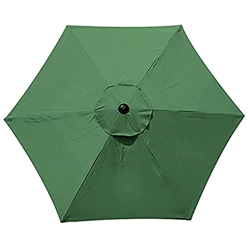 HULG Sonnenschirm Ersatzbezug 3m,Ersatz-Sonnenschirm-Überdachung Mit 6 Rippen, 3 M Markttisch-Regenschirm,UV-Schutz, Ersatzstoff (2M/6.56FT,Green)