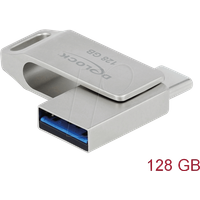 DeLOCK USB 3.2 Gen 1 USB-C + Typ-A Speicherstick 128 GB - Metallgehäuse