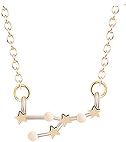 Halskette Mode mit 12 Sternbild Sternzeichen Halskette für Frau Goldschmuck Löwe Anhänger Waage Widder Astrologie Halskette Horoskop