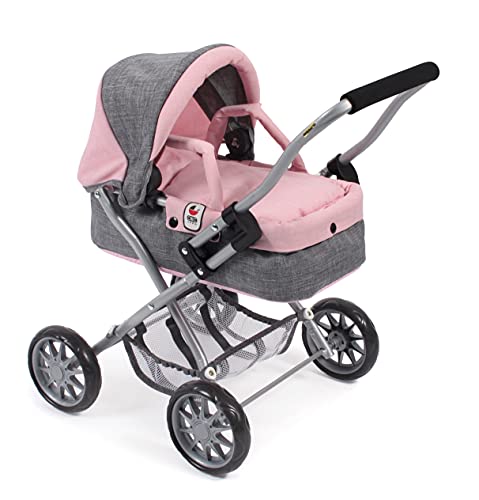 Bayer Chic 2000 555-15 Puppenwagen Smarty, für Kinder ab 2 Jahren, Melange grau-rosa