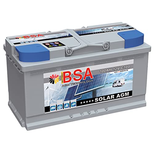 BSA Solarbatterie 12V 100Ah Solar Akku Wohnmobil Boot Mover Schiff AGM Gel Batterie