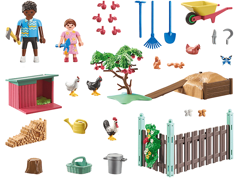 PLAYMOBIL 71510 Kleine Hühnerfarm im Tiny House Garten Spielset, Mehrfarbig