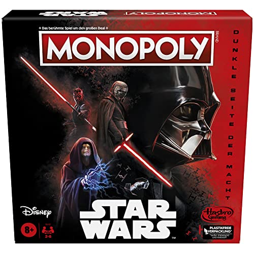 Monopoly: Disney Star Wars Dunkle Seite der Macht Brettspiel für Familien, Spiel für Kinder, Star Wars Geschenk